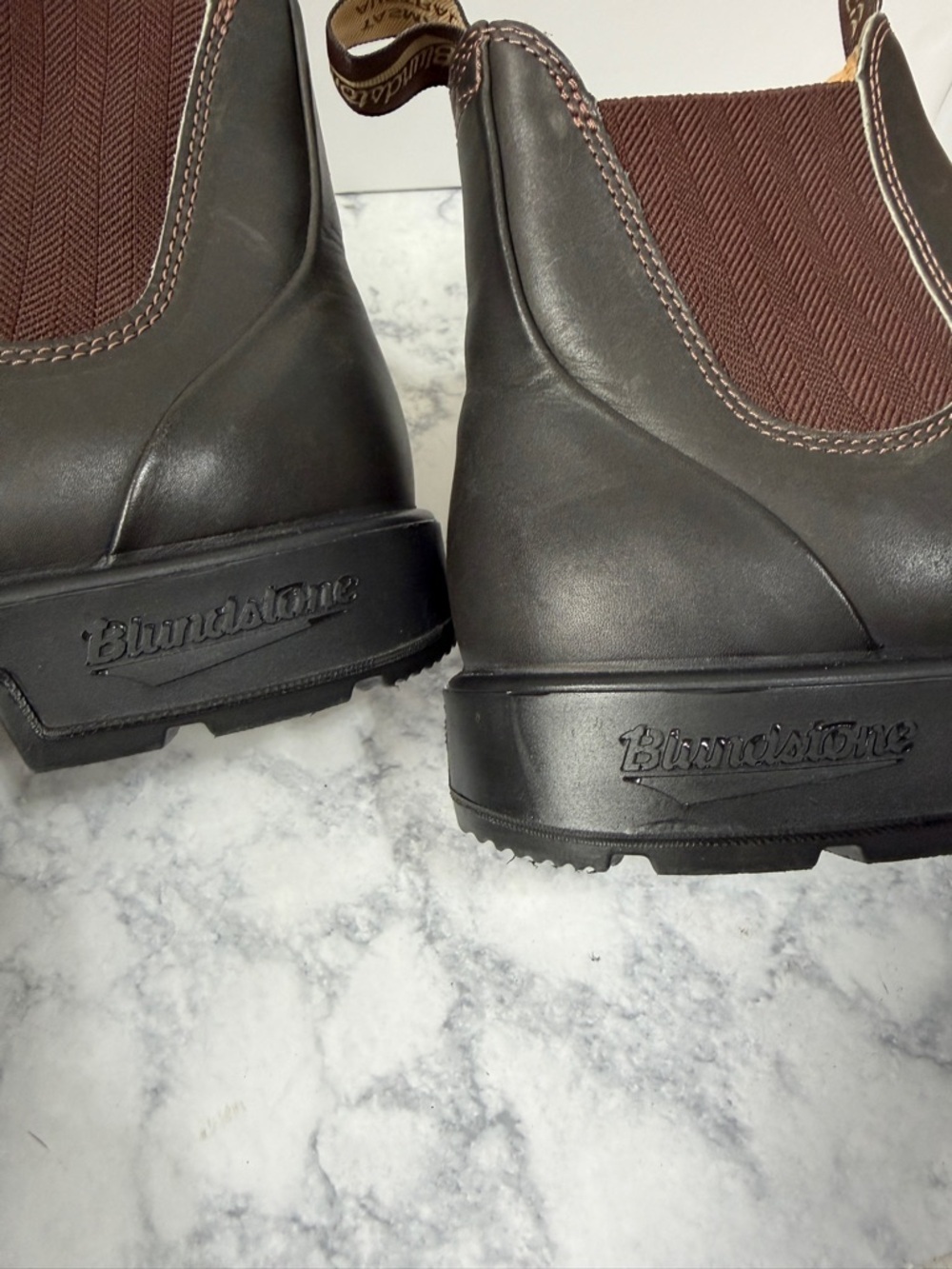 Blundstone like new 600 Elastic Side Work Boot Brown leather mens size 11 - Picture 12 of 14